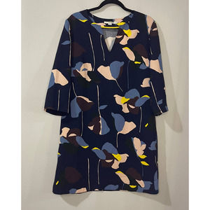 BODEN Floral 3/4 Sleeve Shift Dress / Navy / 10
